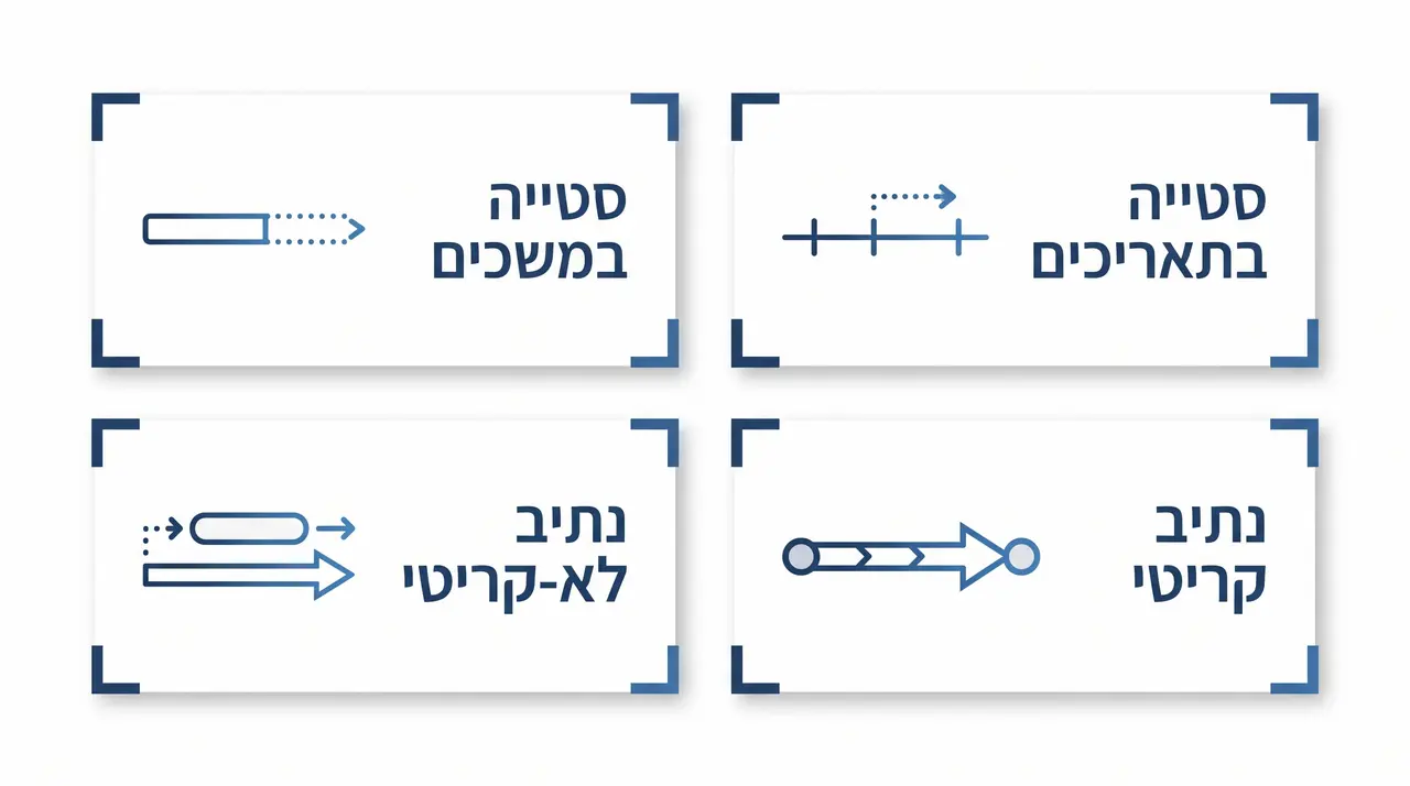 תרשים המבחין בין סטייה אמיתית בלוח זמנים לבין רעש נתונים