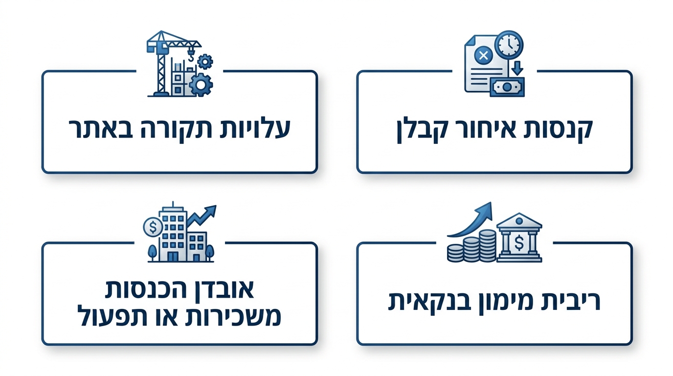 עלות עדכון לוח זמנים חודשי לעומת עלות הקמת לוח זמנים ראשוני