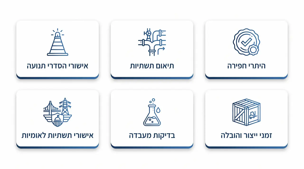איור הממחיש כיצד אילוצים חיצוניים כמו רישוי ואספקה משתלבים באומדן הזמנים