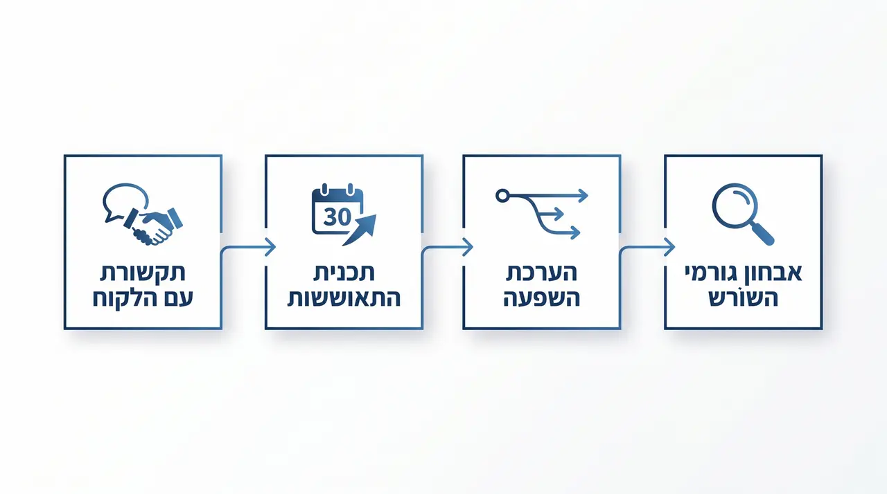 רשימת אבני דרך לאורך שלבי תכנון, ביצוע ומסירה בפרויקט תשתית